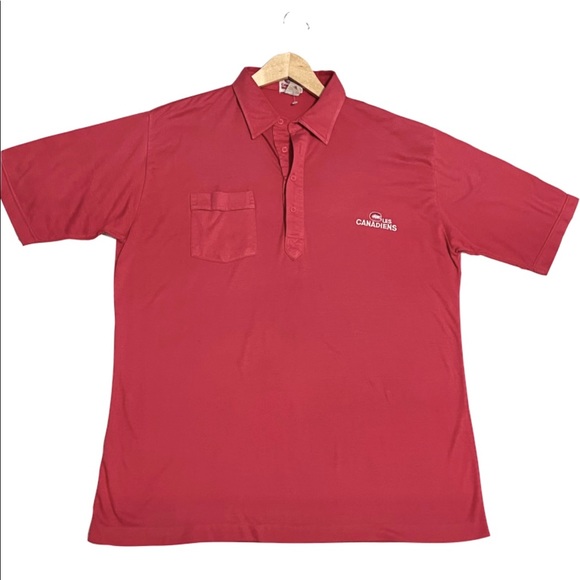 Les Canadiens De Montreal Red Polo Short Sleeve T-Shirt Vintage XL NHL CH - Picture 2 of 8